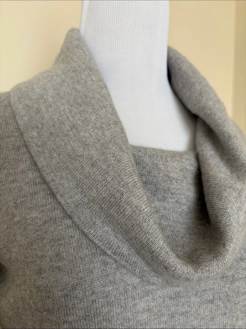 J. Crew Light Gray Cashmere Cowl Neck Sweater